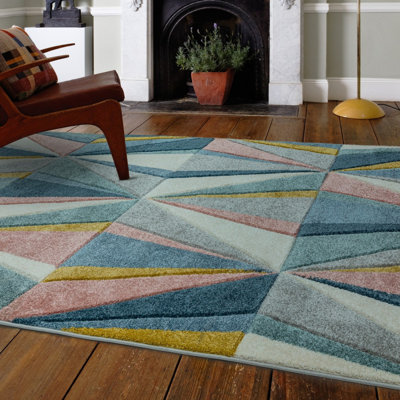 Easy To Clean Geometric Rug For Living Room