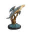 Sculpture bronze baleine à bosse à bosse branche de corail 27 po x 22 po x H 30 po