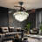 42-inch Black Crystal Ceiling Fan Light, Remote Control, Three-tone Lighting, K9 Crystal Lampshade