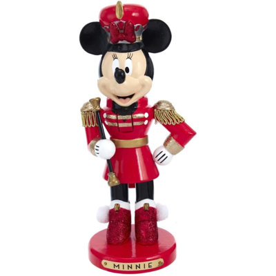 Kurt Adler Wooden Nutcrackers, Minnie Mouse Marching Band Leader, 10in