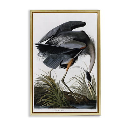 Toile flottante encadrée «Classic Heron at Lake» par Stellar Design Studio