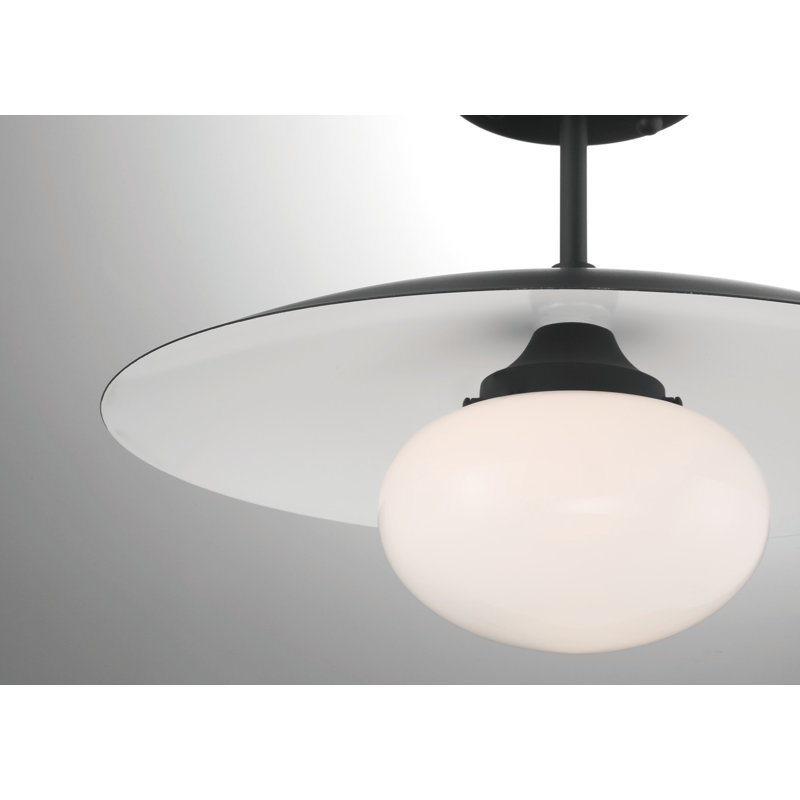 Del Semi Flush Mount, Black