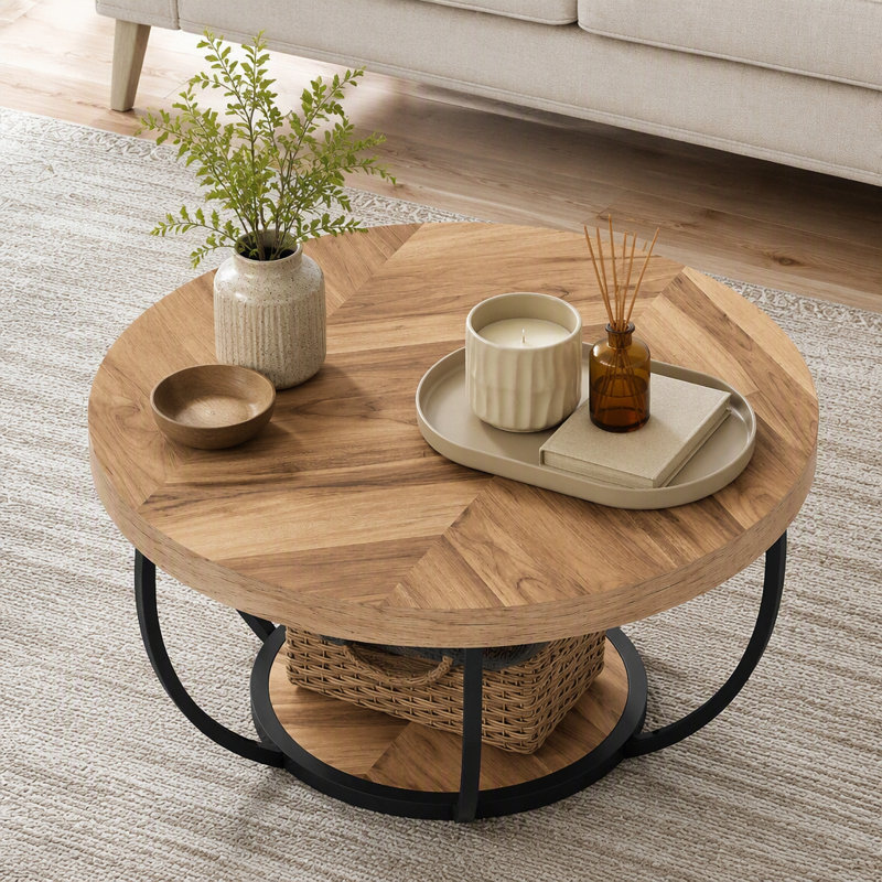 Table basse en bois, Brun rustique