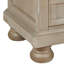 Table de chevet 3 tiroirs en bois avec boutons ronds et pieds en chignon brun vieilli