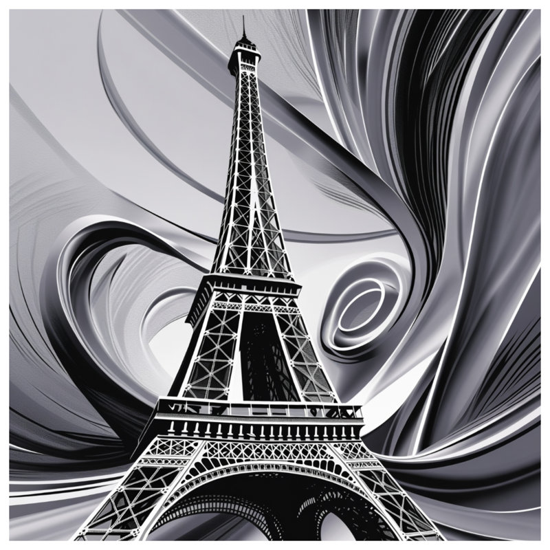 Tapisserie murale EiffelTower - Décoration murale architecture, H 50 po x l 60 po avec 4 œillets