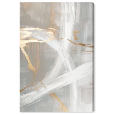 Silvered Spirals II Canvas Elegant Gold Abstract by Art Remedy