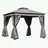 Outdoor Gazebo with Double Roofs and Privacy Screens-112693008-112693010