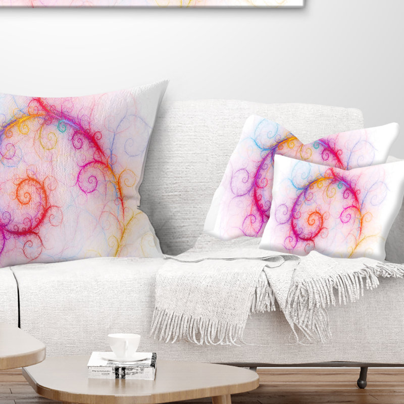 Abstract Beautiful Fractal Pattern Lumbar Pillow, Pink