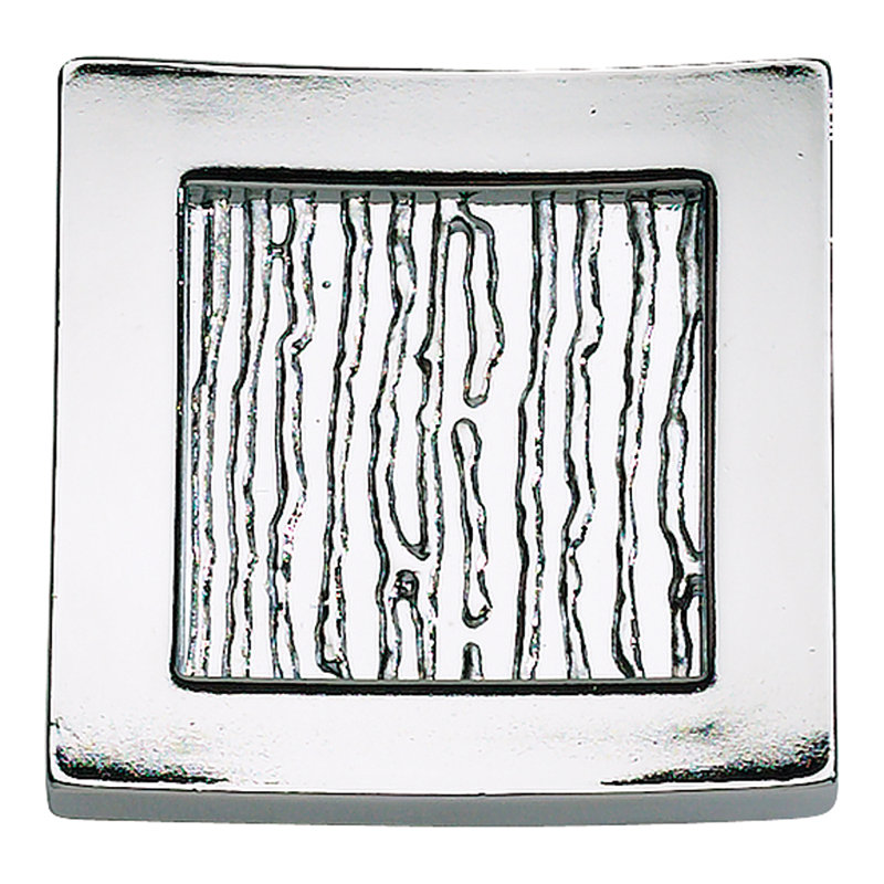 Primitive 1 1/2" Length Square Knob, Polished Chrome