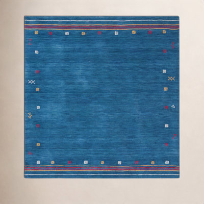 Danette Blue Southwestern Hand-Loomed Wool Rug