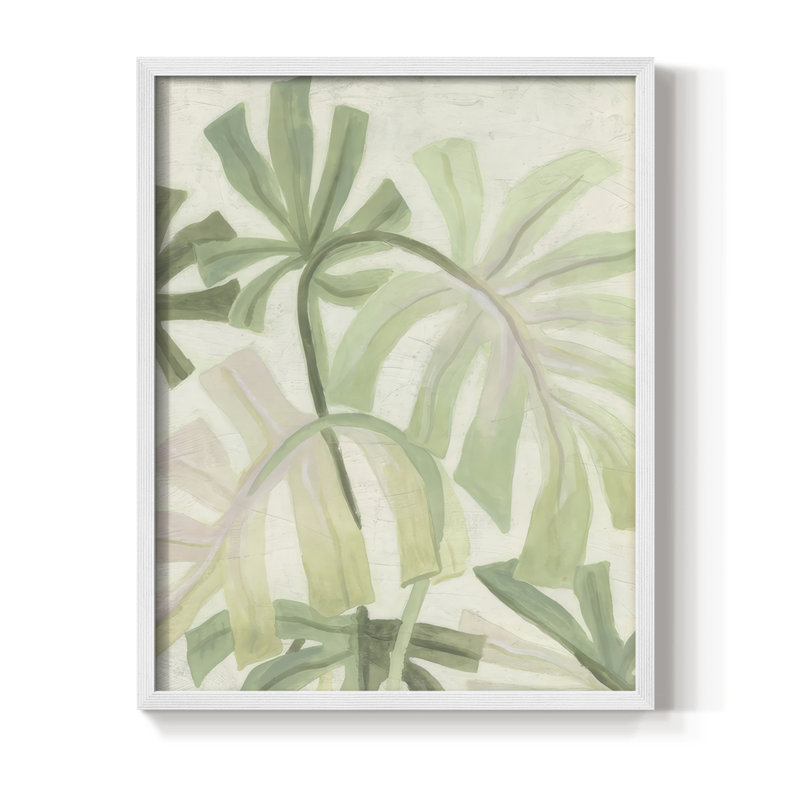 «Intertwined Palms I», reproduction encadrée - bois massif, H 21 po x l 17 po, Blanc
