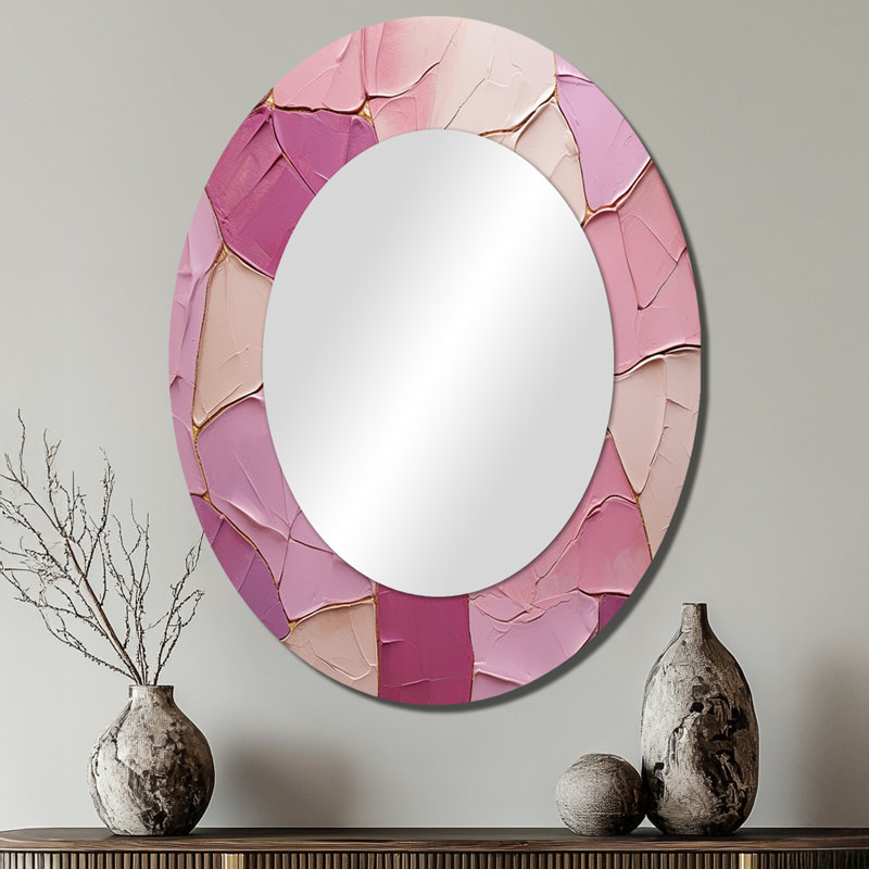 Miroir mural rose moderne rose, 40 po x 30 po