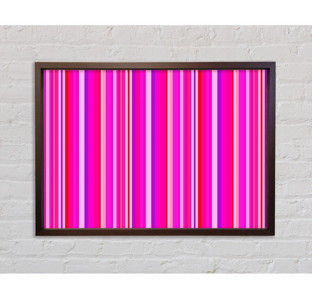 Retro Stripes Beige - Einzelne Bilderrahmen Kunstdrucke auf Leinwand