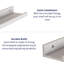 Dura Floating Display Shelf, Lipped Design, Foil-Wrapped Finish-67063330-67063327