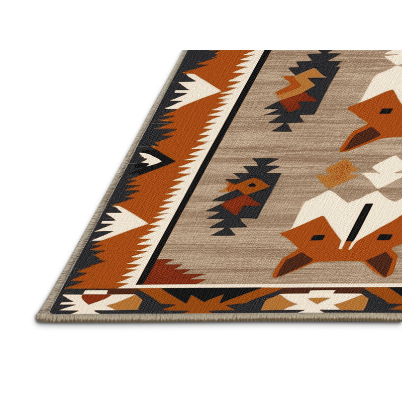  Tapis lavable du sud-ouest renard du désert, Rectangulaire 2 pi x 3 pi