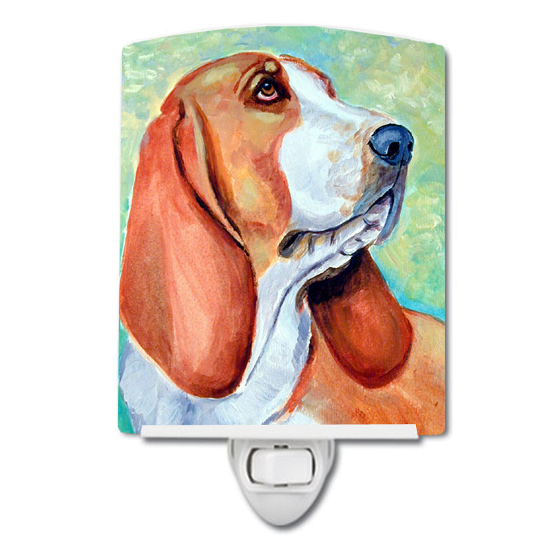 Éclairage de nuit en céramique basset hound