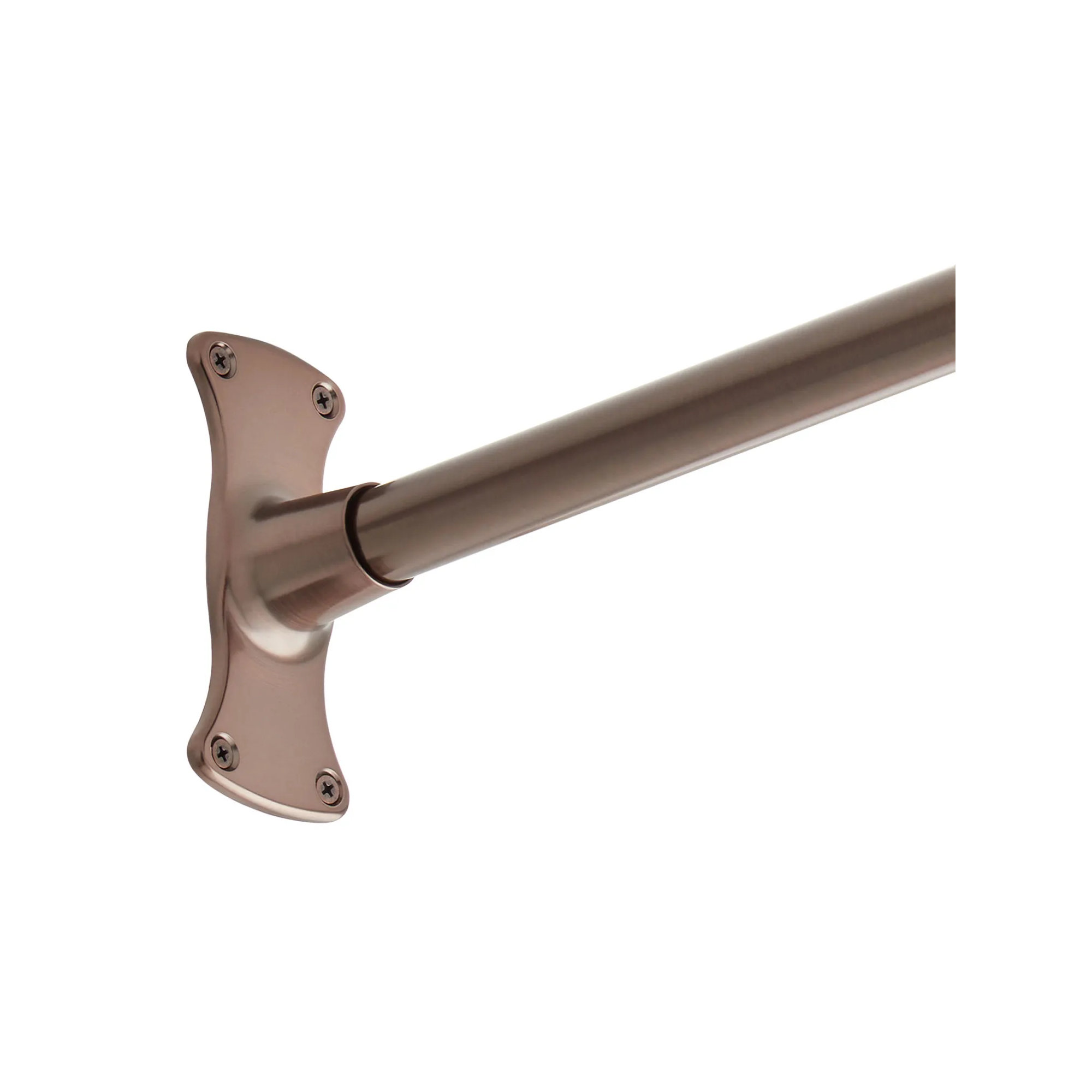 60" Brass Straight Shower Curtain Rod, Oil Rubbed Bronze