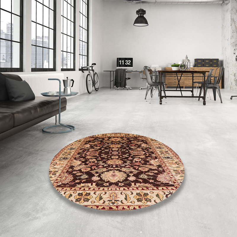 Tapis oriental beige / brun Midge, Rond 3 pi