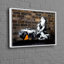 Reproduction d'art urbain sur toile de coton de qualité supérieure inspirée de Banksy, idéale pour la décoration intérieure contemporaine