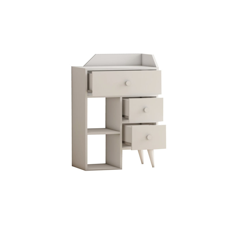Damiyan Modern White Dresser with Numerous Shelves, 25.2 x 37.2 x 15.9 inches | 100% Melamine Coated Particle Board, Thickness: 0.7 inches | Wall-Mountable Design, Stylish & Functional Storage Solution for Any Room