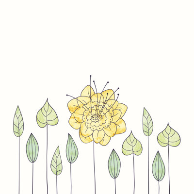Vector Watercolor Round Flower Frame by Css0101 - Wrapped Canvas Painting