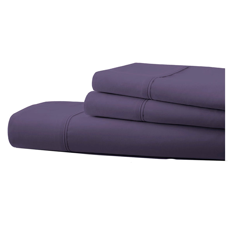 Microfiber Sheet Set, King Sheet Set + 1 Fitted Sheet + 4 Pillowcases, Eggplant