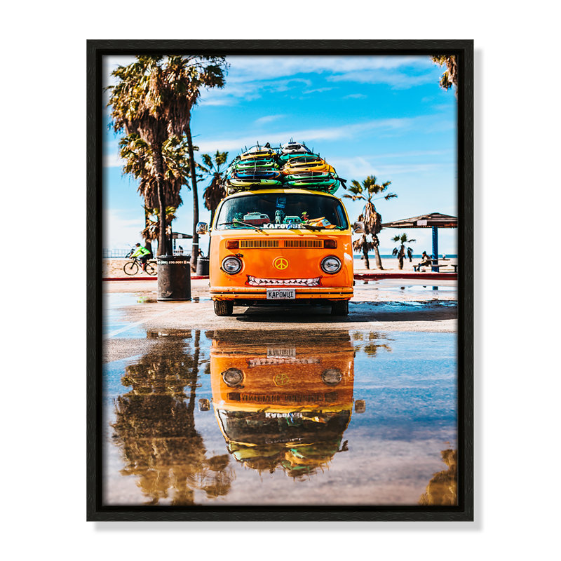 «Coastal Cruiser» par Tyler Nix, H 15,5 po x l 12,5 po x P 2 po, Cadre flottant espresso, Pas de tapis