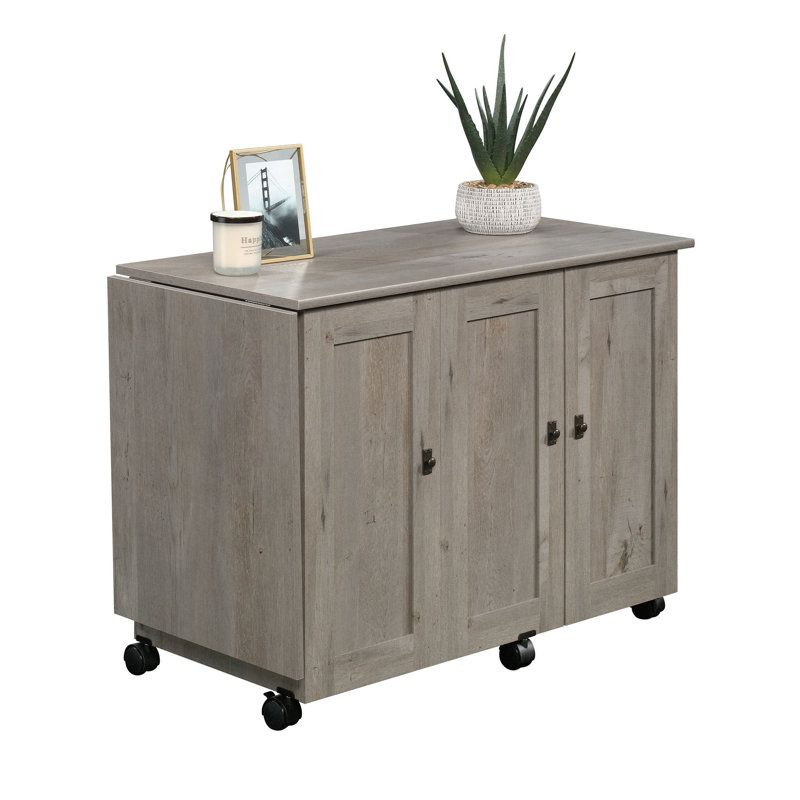 Table de couture avec roues, Gris, Gris, H 30 po x l 65,984 po x P 32,047 po