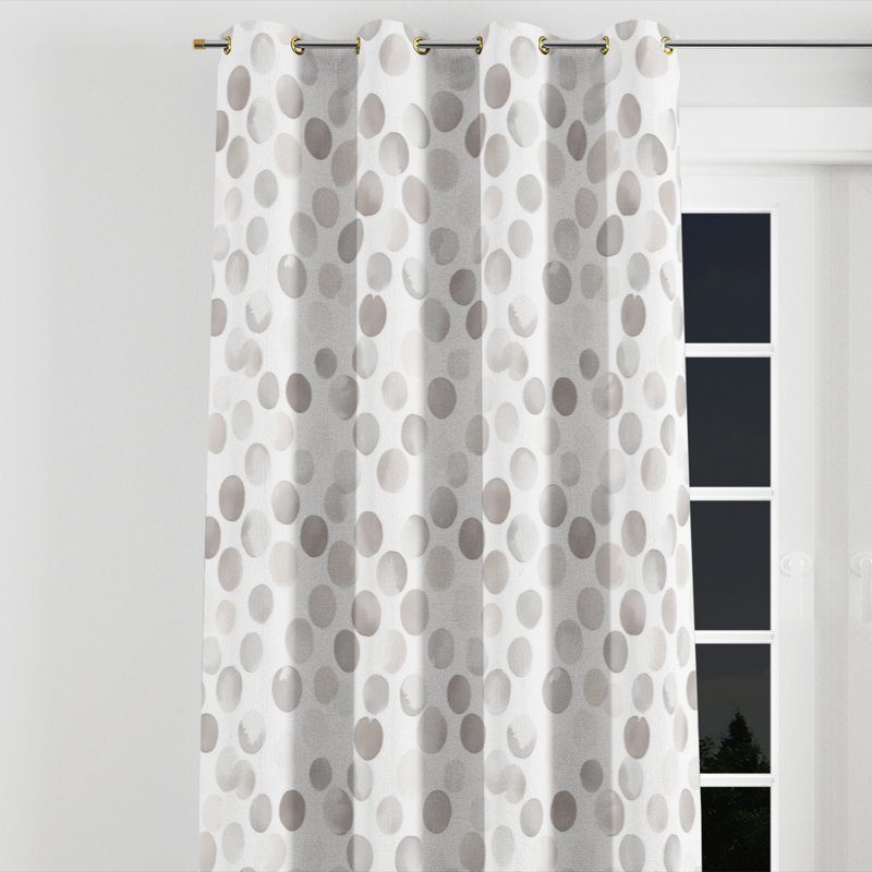 Rideaux en velours Modern - formes géométriques avec œillets Boran - 1 panneau, L 52 po x L 90 po, Œillets dorés