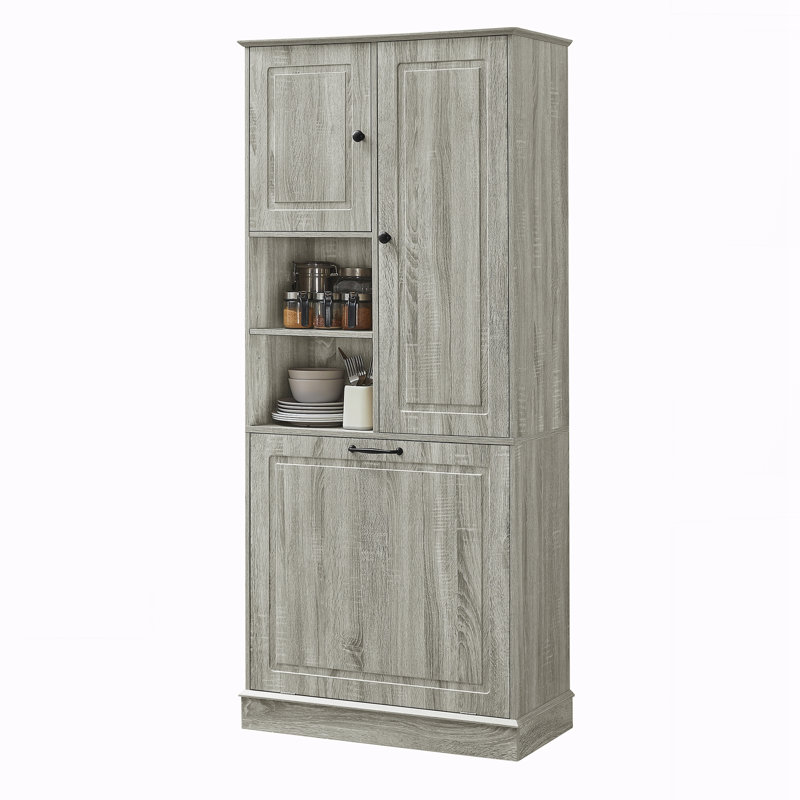 Grande armoire de rangement avec tablettes réglables, Chêne