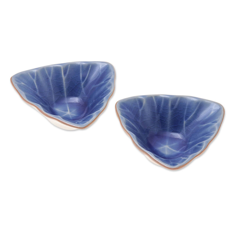 Desserte de condiment luxe leaves Dovie, Bleu
