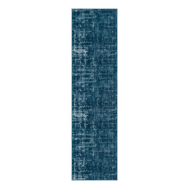 Tapis gris, Blue, Tapis de couloir 2 pi 7 po x 10 pi