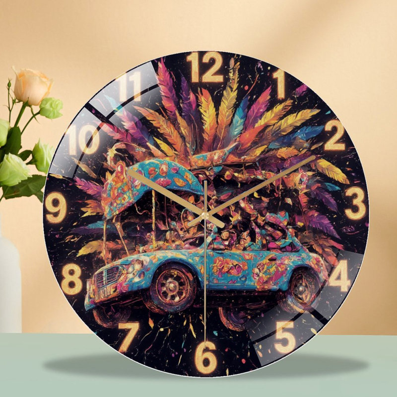 Horloge murale en verre 12 po
