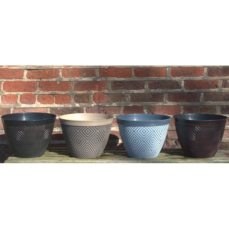 Pot Planter, Grey/White