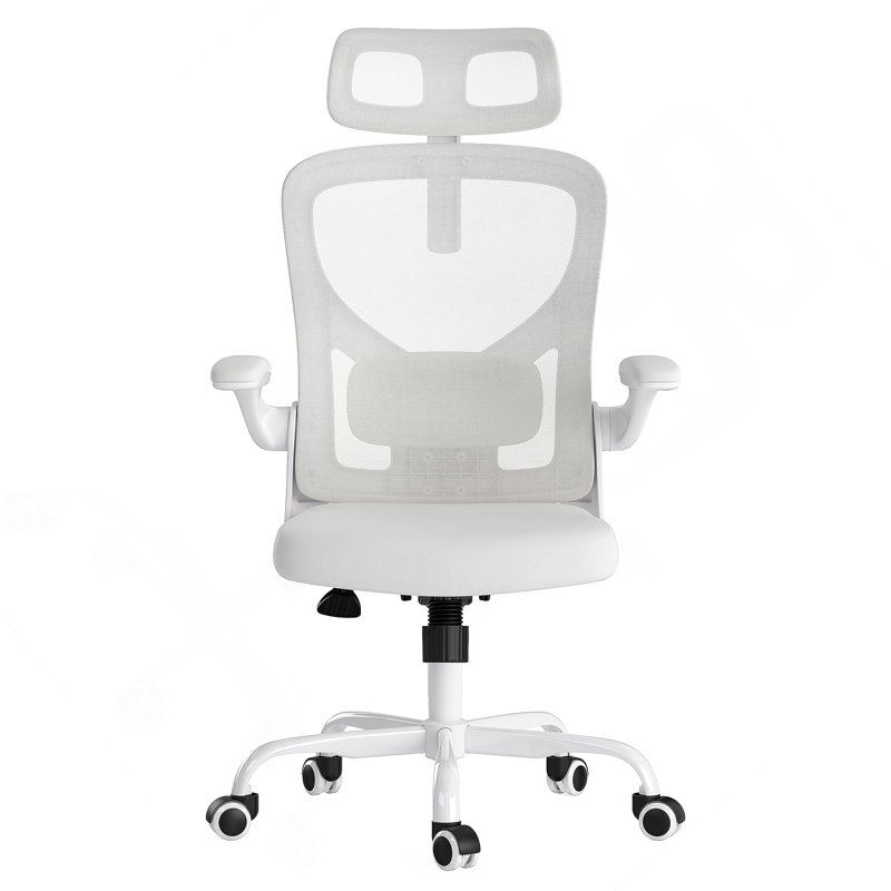 Ergonomic Office Chair With Headrest, High Back, Adjustable Lumbar Support, And Flippable Armrests For Comfort And Space Efficiency
