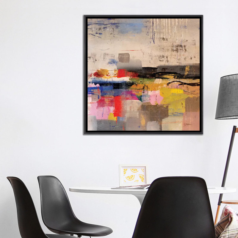 " Float " by Julian Spencer, No Mat, Distressed Black Framed Canvas, 37" H x 37" W x 1.5" D