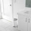 Simplehuman 6 Liter / 1.6 Gallon Semi-Round Bathroom Step Trash Can, White Steel