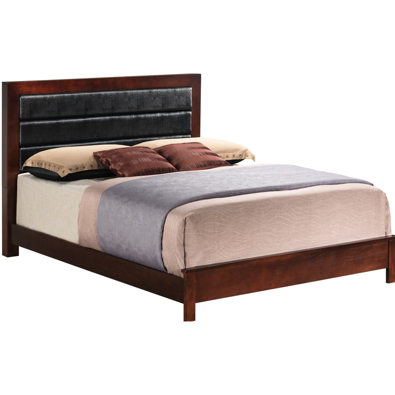 Charming Bed With Cherry Finish