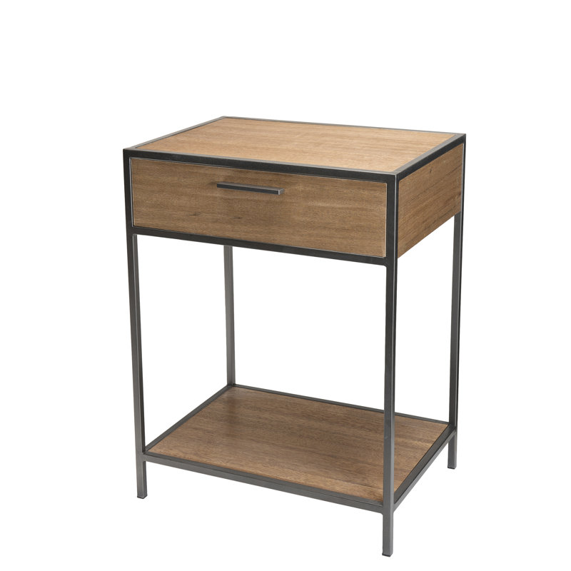 Axton 52cm W Solid Wood Bedside Table