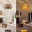 Lustre 5 lumières en corde de chanvre tissé à la main-329692269