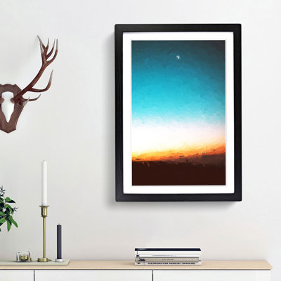 Moon and Stars Above Mashhad in Iran - Picture Frame Graphic Art Print