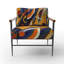 Daddario - Fauteuil rembourré à motif géométrique abstrait-1654455218