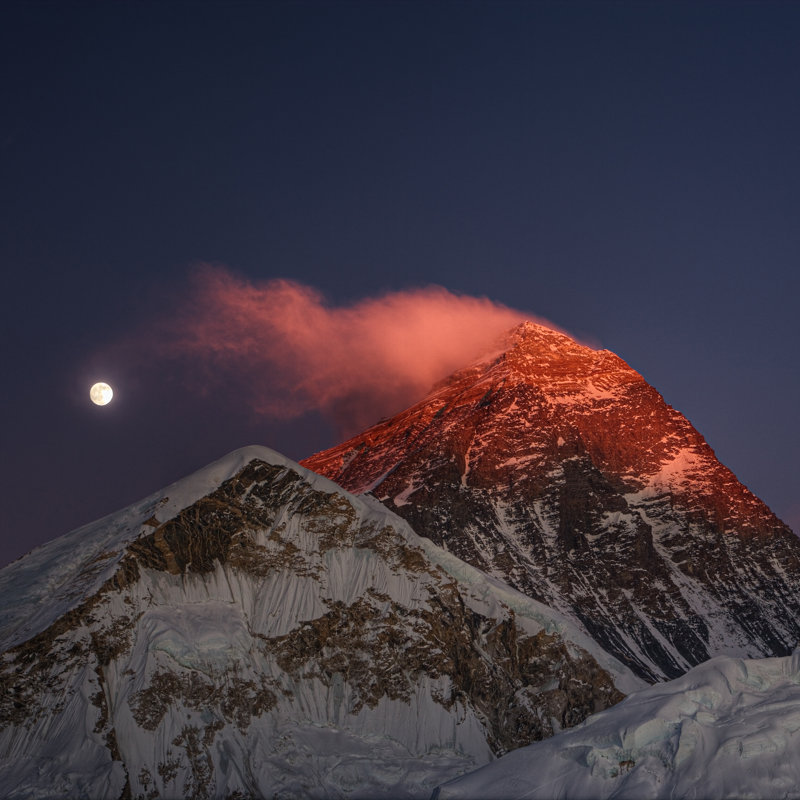 Top Of The World - Mount Everest by Hadynyah - No Frame Art Prints on Canvas, 91cm H x 91cm W