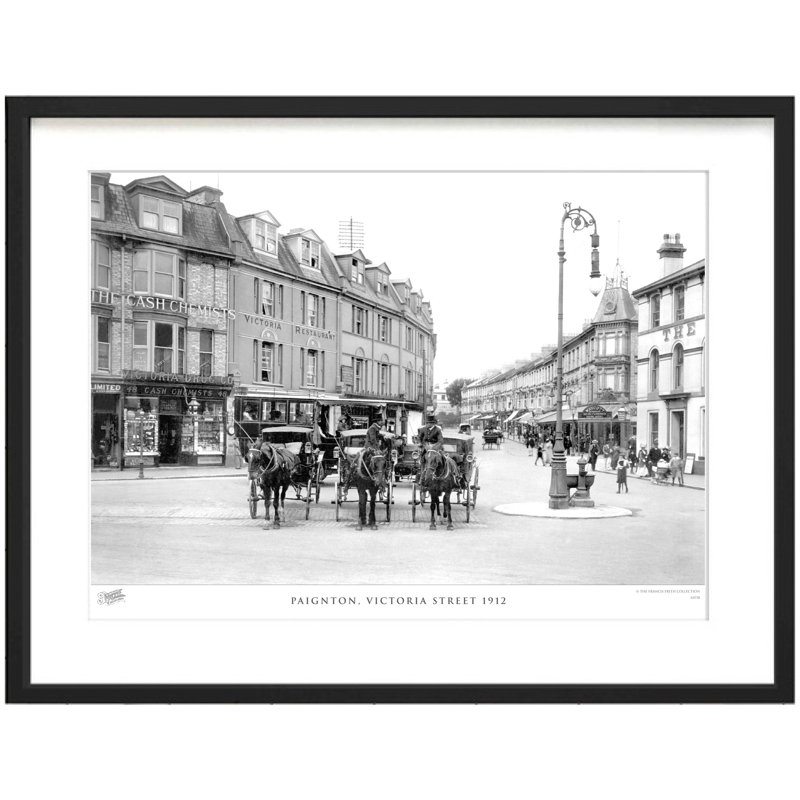 Paignton, Victoria Street 1912 by Francis Frith - Single Picture Frame Print, 28cm H x 36cm W x 2.3cm D