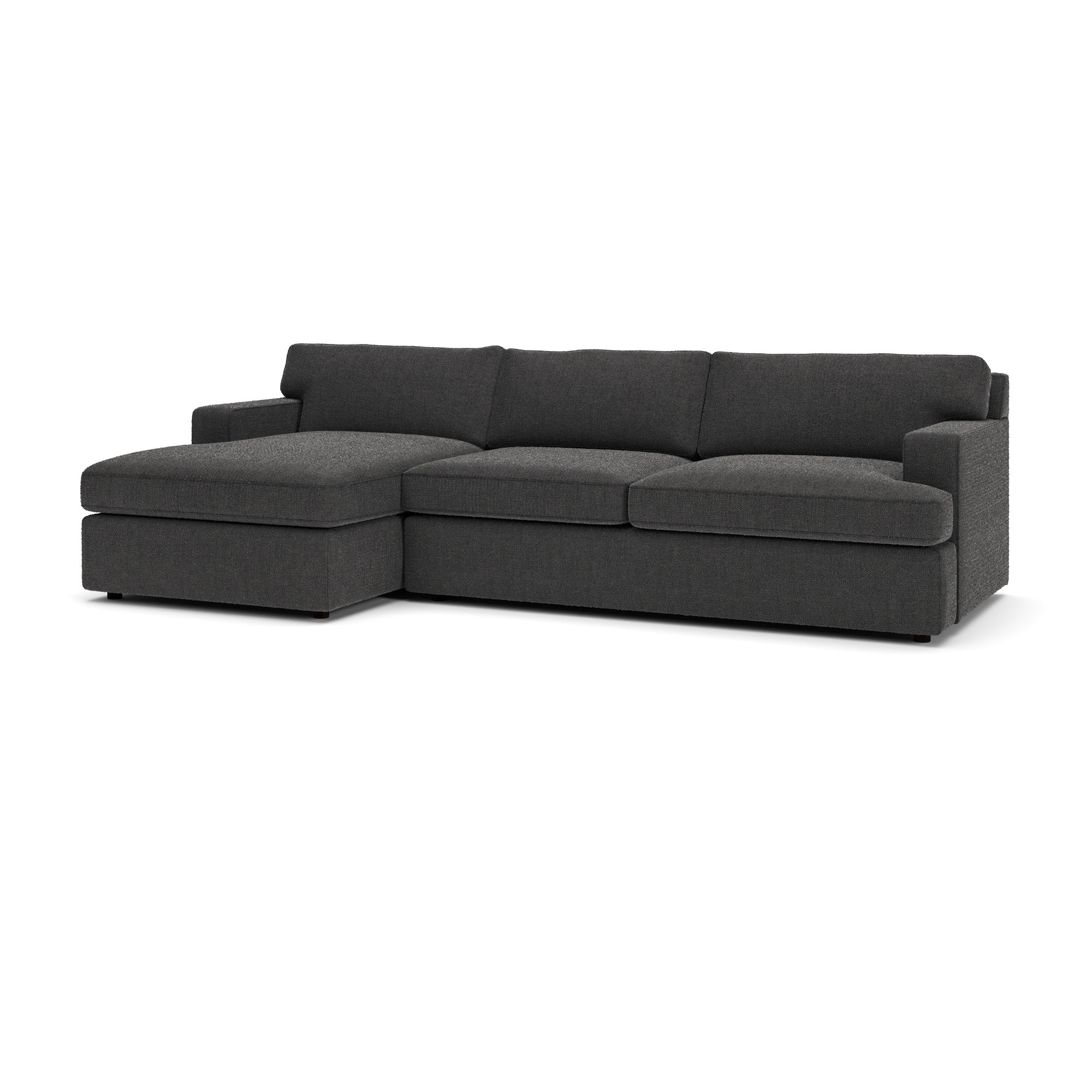 Cleo 2-Piece Upholstered Sectional, Left Hand Facing, Davis Smoke Bouclé