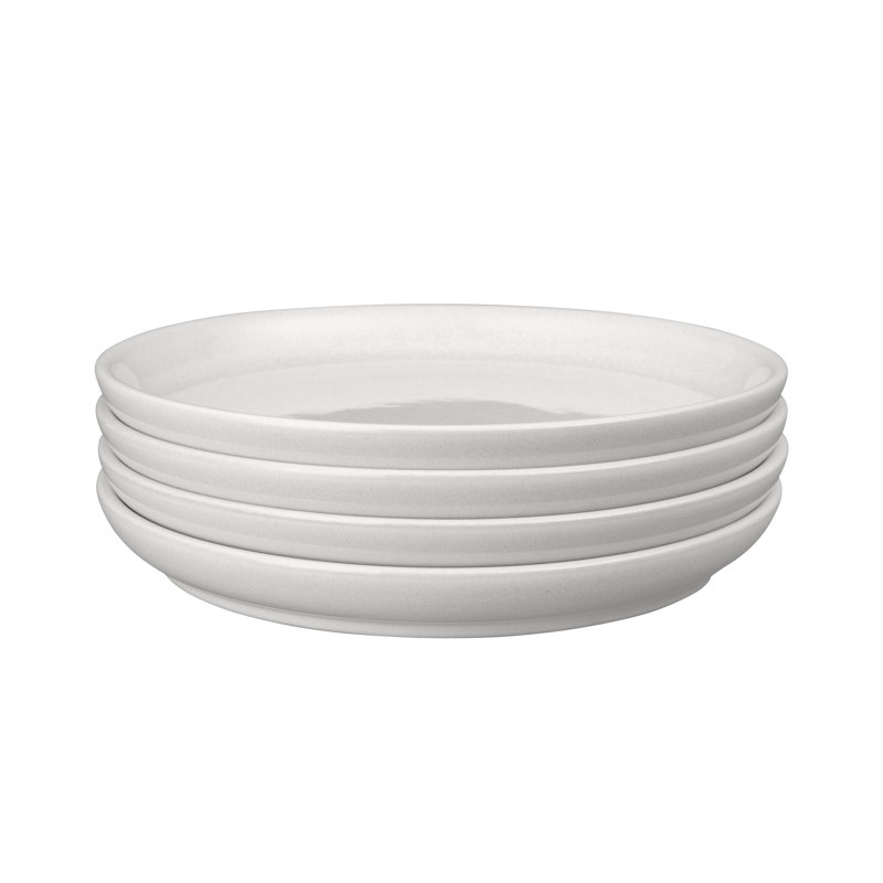 Denby Elements Medium Coupe Plates, Stone White