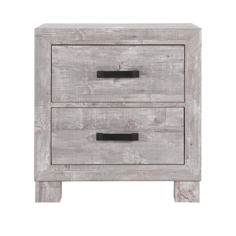 Table de chevet grise avec 2 options de rangement