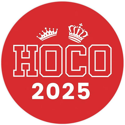 Autocollants HOCO 2025, conception de couronne de danse de retour rouge et blanche, cadeaux de fête et album