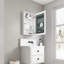 Armoire à pharmacie de salle de bain 20 po x 30 po, bords de miroir biseautés, ouverture à droite, rangement généreux pour porte-savon, grand miroir, charnières, porte en bois d'ingénierie blanc, vaste espace de rangement,