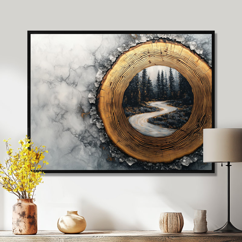 Gioacchina - Landscapes Canvas Art Print, H 30 po x l 40 po, Cadre flottant, Noir